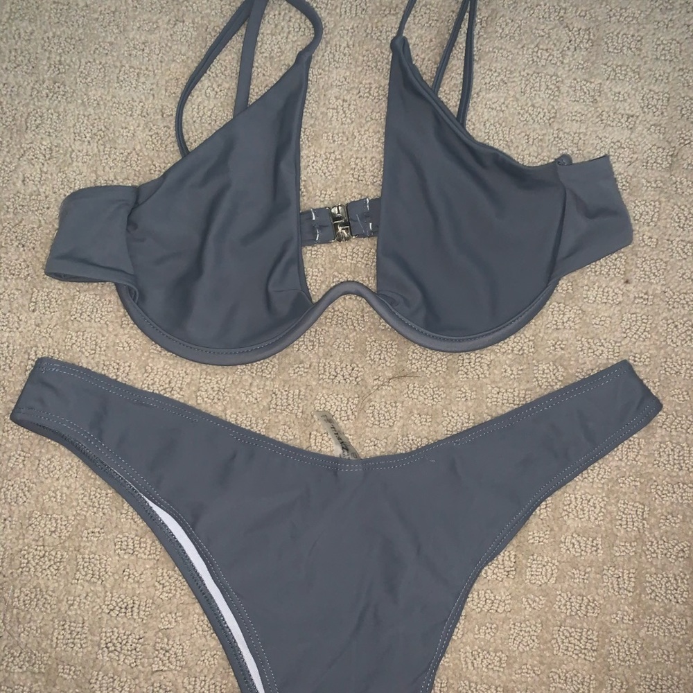 Navy blue/ grey bikini set